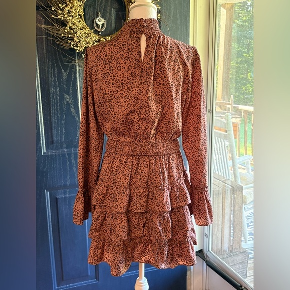 Love Riche Brown Long Sleeve Mock Neck Dress size L - Picture 4 of 8